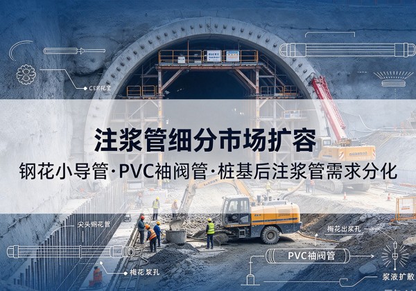 大丰注浆管细分市场扩容，隧道钢花小导管、PVC 袖阀管、桩基后注浆管需求分化